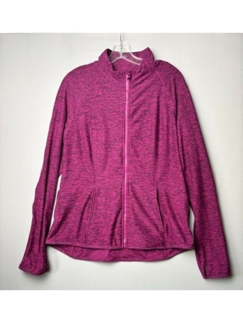 Yogalicious Lux Women's XXL Pink Heather Full Zip Athletic Jacket Yoga Running